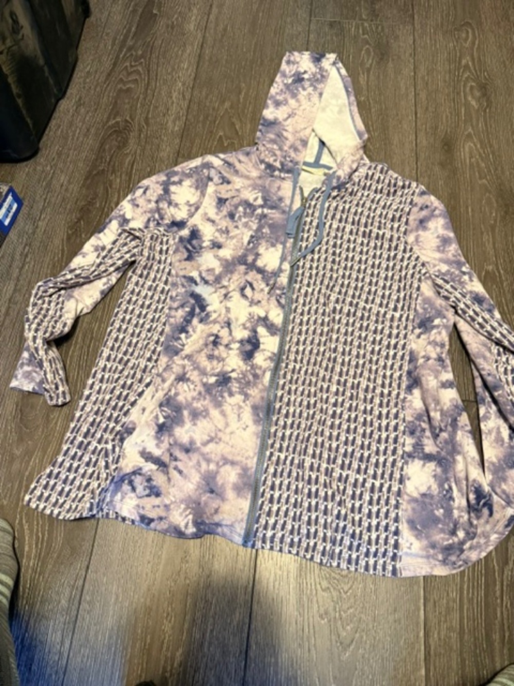 QVC Logo Lounge hooded zip up tunic